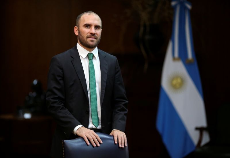 © Reuters. Argentina's Economy Minister Martin Guzman poses for a picture before an interview with Reuters at the Economy Ministry, in Buenos Aires