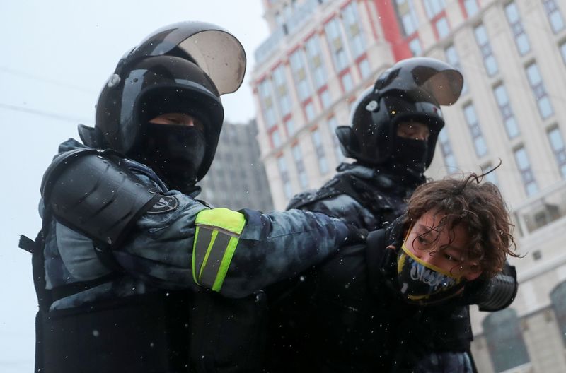 © Reuters. Rally in support of Alexei Navalny in Moscow