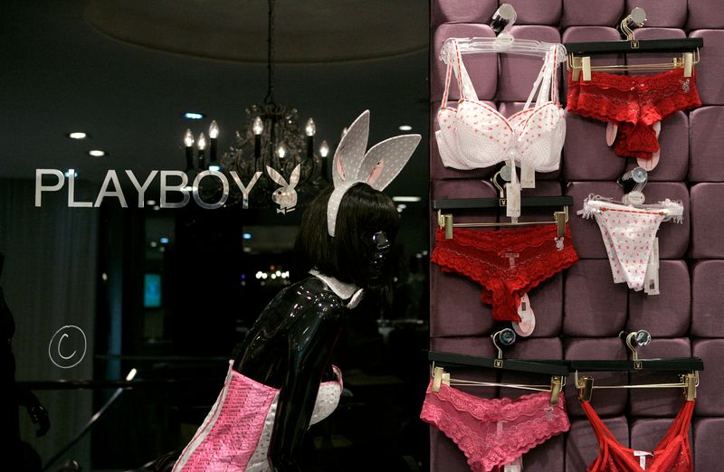 &copy; Reuters. FILE PHOTO: Lingerie is displayed in the new Playboy store in central London
