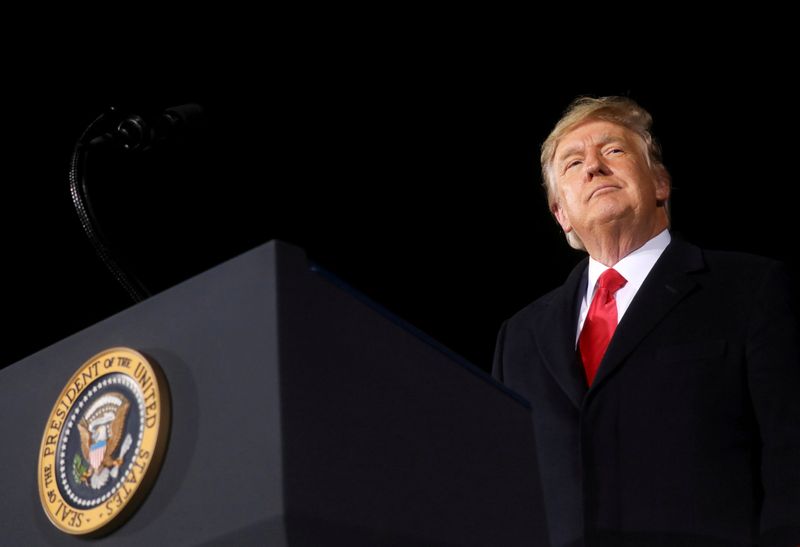 &copy; Reuters. FILE PHOTO: President Trump holds campaign rally in Dalton, Georgia
