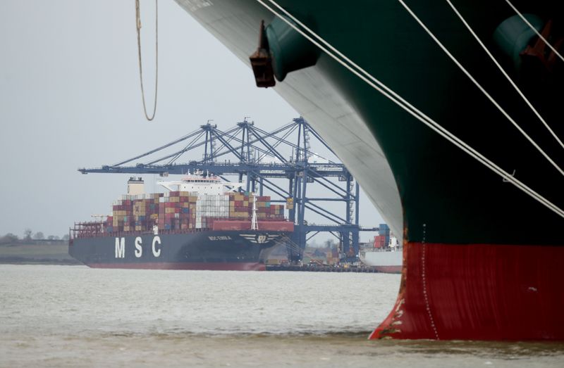 © Reuters. A view of the Port of Felixstowe