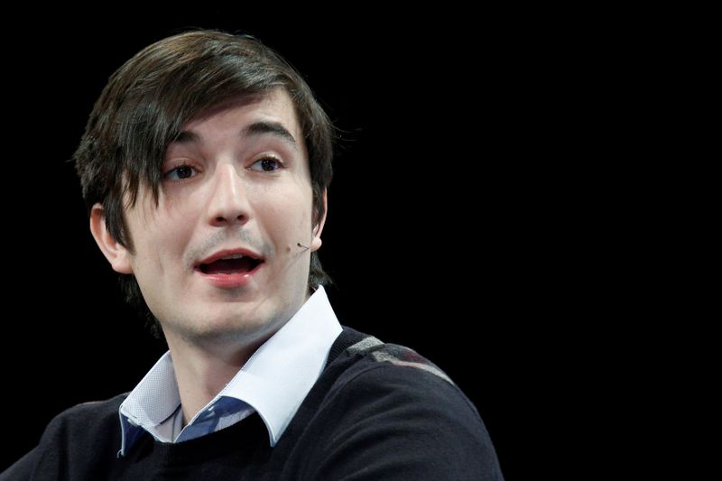 &copy; Reuters. Vlad Tenev, co-founder and co-CEO of investing app Robinhood, speaks during the TechCrunch Disrupt event in Brooklyn borough of New York