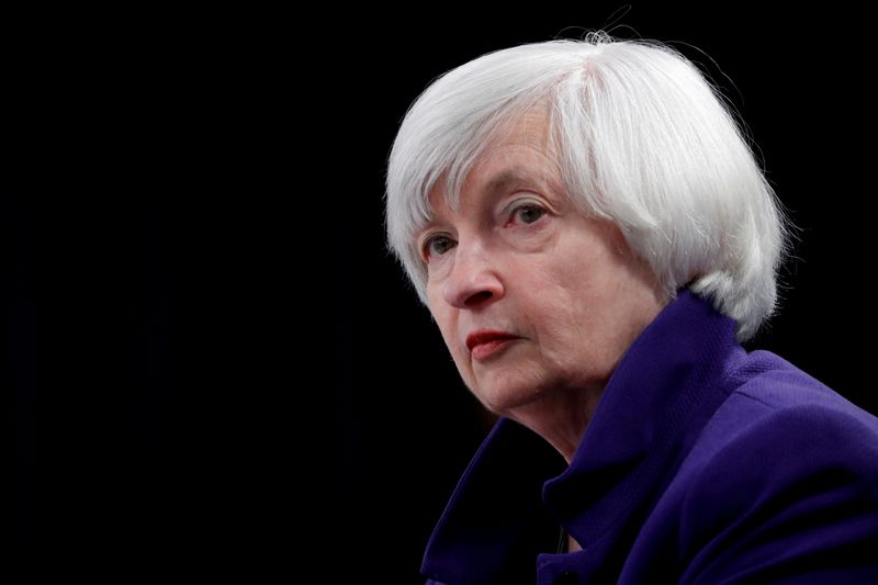 &copy; Reuters. FILE PHOTO: Yellen holds a news conference in Washington