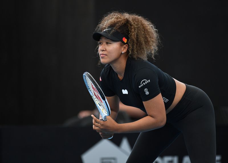 © Reuters. FILE PHOTO: Japan's Naomi Osaka in action at the Day at the Drive exhibition event