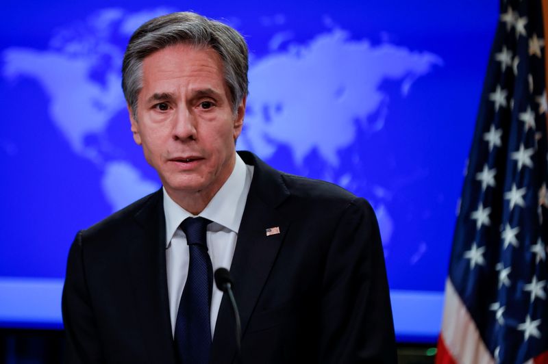 &copy; Reuters. Foto de archivo del secretario de Estado de EEUU, Antony Blinken, eun una rueda de prensa en la Casa Blanca