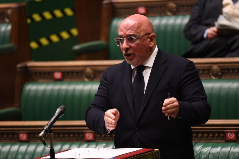 &copy; Reuters. FILE PHOTO:  Minister for COVID Vaccine Deployment Nadhim Zahawi speaks at the House of Commons in London