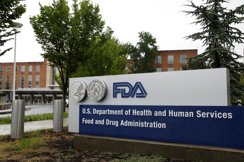 © Reuters. Signage is seen outside of FDA headquarters in White Oak, Maryland