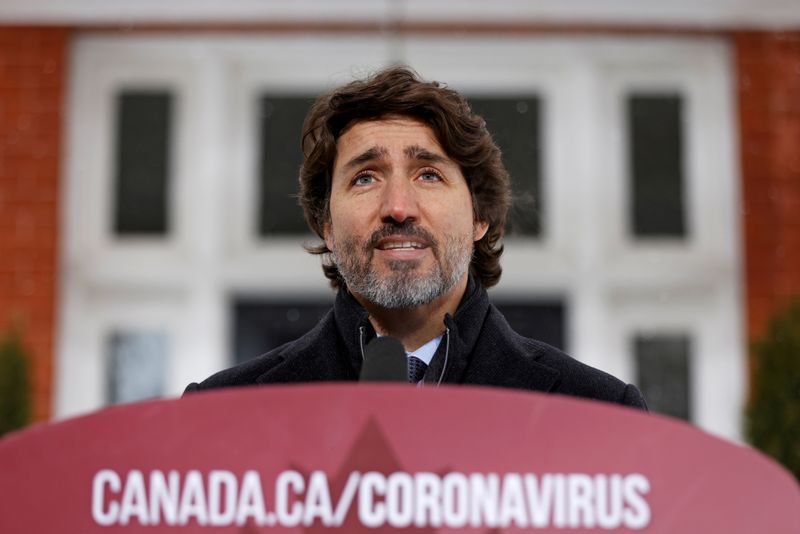 &copy; Reuters. FILE PHOTO: Canada&apos;s Prime Minister Justin Trudeau attends a news conference in Ottawa