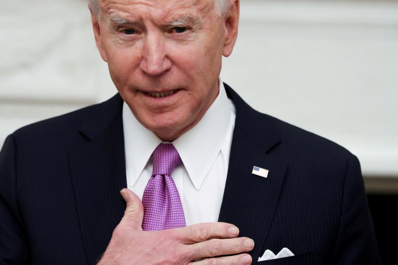 &copy; Reuters. FILE PHOTO: U.S. President Biden speaks at an event at the White House in Washington, U.S.