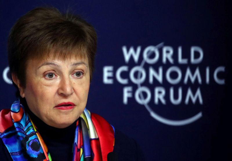 &copy; Reuters. Diretora-gerente do FMI, Kristalina Georgieva, fala em conferência em Davos, Suíça, antes do Fórum Econômico Mundial