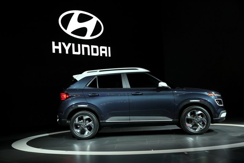 &copy; Reuters. The 2020 Hyundai Venue is revealed at the 2019 New York International Auto Show in New York