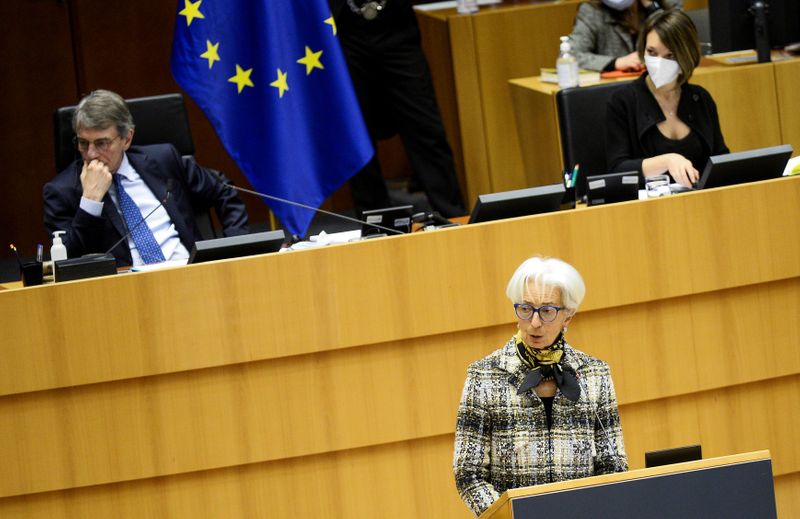 &copy; Reuters. Presidente do BCE, Christine Lagarde, fala ao Parlamento Europeu em Bruxelas