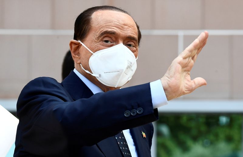 &copy; Reuters. FILE PHOTO: Former Italian Prime Minister Silvio Berlusconi is discharged from Milan&apos;s San Raffaele hospital