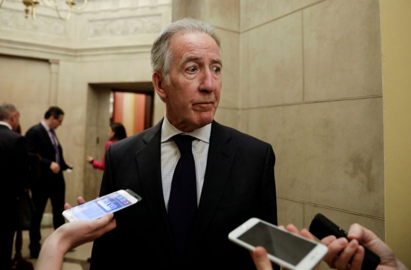 &copy; Reuters. House Ways and Means Committee Chairman Neal discusses request for copies of President Donald Trump&apos;s tax returns at Capitol in Washington