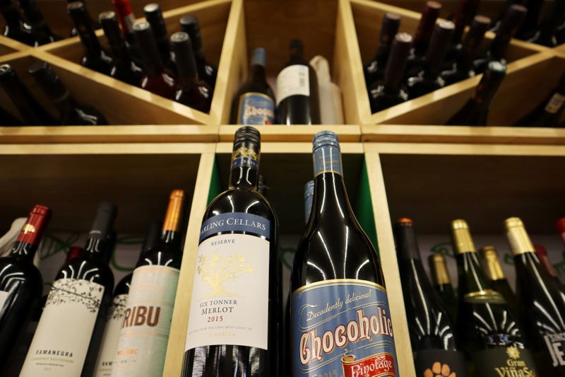 &copy; Reuters. Bottles of South African wine are displayed among others at a supermarket in Beijing