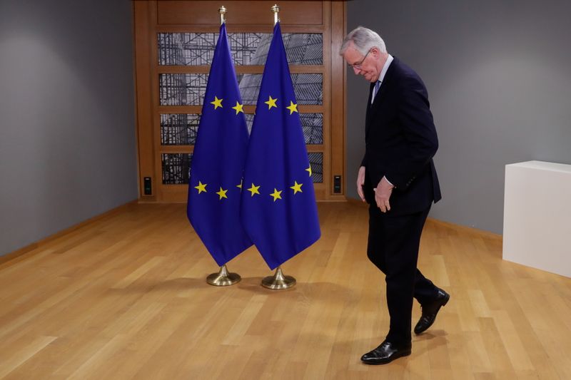 &copy; Reuters. Michel Barnier at the European Council in Brussels