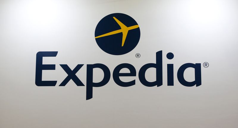 &copy; Reuters. The logo of global online travel brand Expedia is pictured at the International Tourism Trade Fair in Berlin