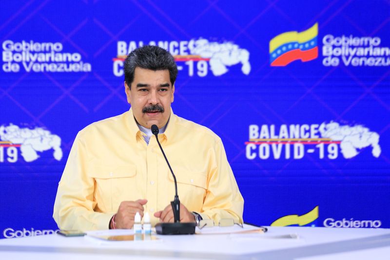 &copy; Reuters. FILE PHOTO: Venezuela&apos;s President Nicolas Maduro speaks during an announcement promoting what Venezuela&apos;s government says is a miracle cure for coronavirus disease (COVID-19), in Caracas