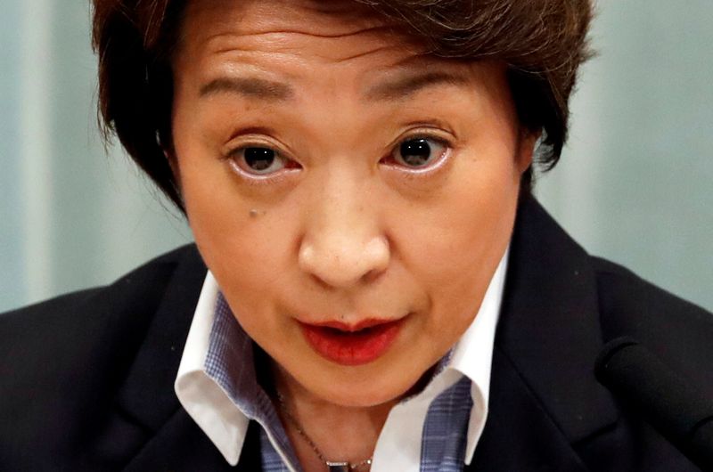 &copy; Reuters. Il ministro giapponese per le Olimpiadi Seiko Hashimoto a Tokyo