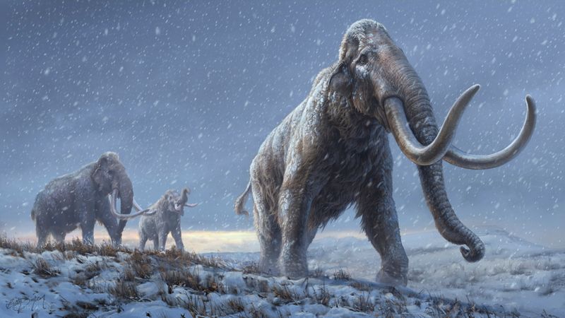 © Reuters. An artist's reconstruction shows the extinct steppe mammoth