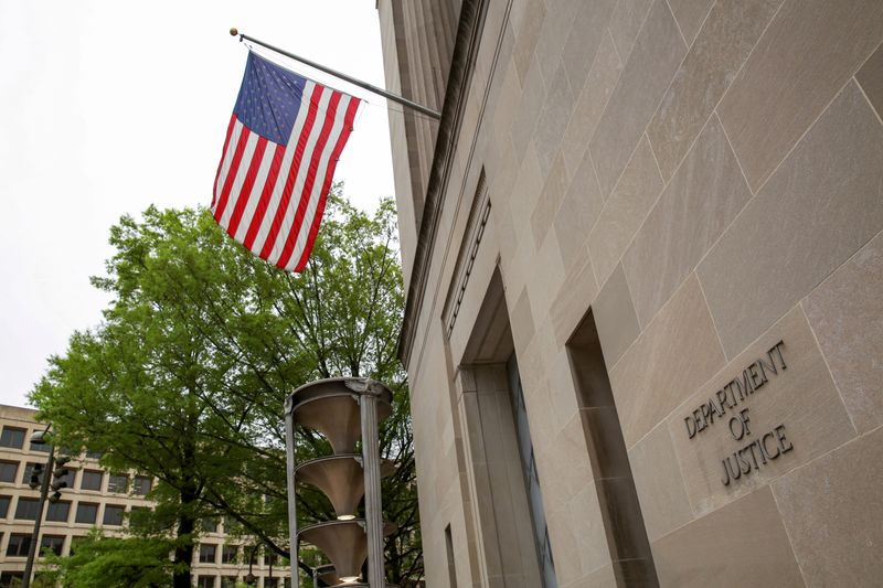 &copy; Reuters. FILE PHOTO: A general view of the Department of Justice building is seen ahead of the release of the Special Counsel Robert Mueller&apos;s report in Washington