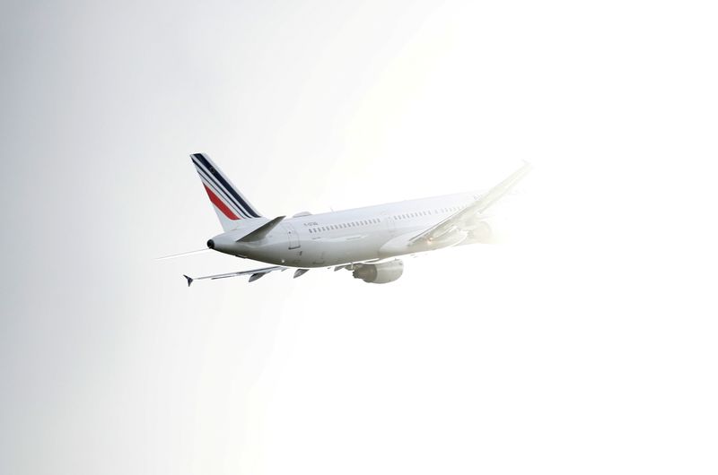 &copy; Reuters. FILE PHOTO: Air France Airbus A321 airplane takes off at Toulouse-Blagnac Airport