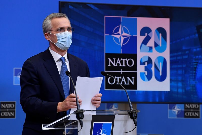 &copy; Reuters. FILE PHOTO: NATO Secretary General Jens Stoltenberg addresses a news conference in Brussels