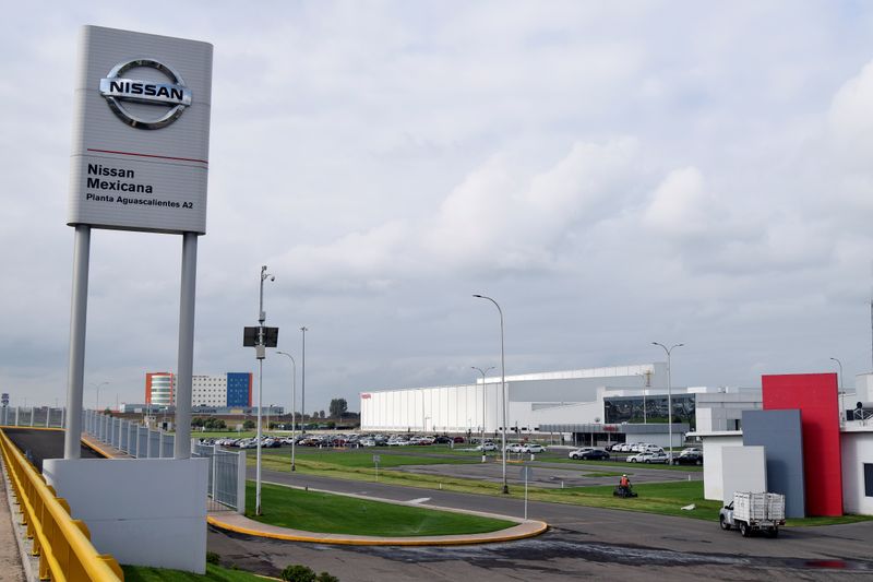 &copy; Reuters. Imagen de archivo. Vista general del complejo manufacturero de Nissan en Aguascalientes