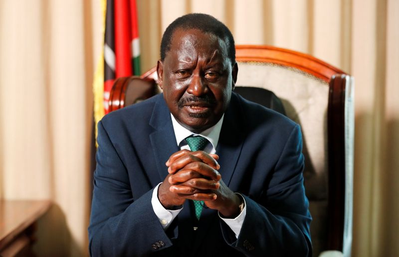 &copy; Reuters. Raila Odinga, African Union (AU) High Representative for Infrastructure Development in Africa, attends an interview with Reuters in Nairobi