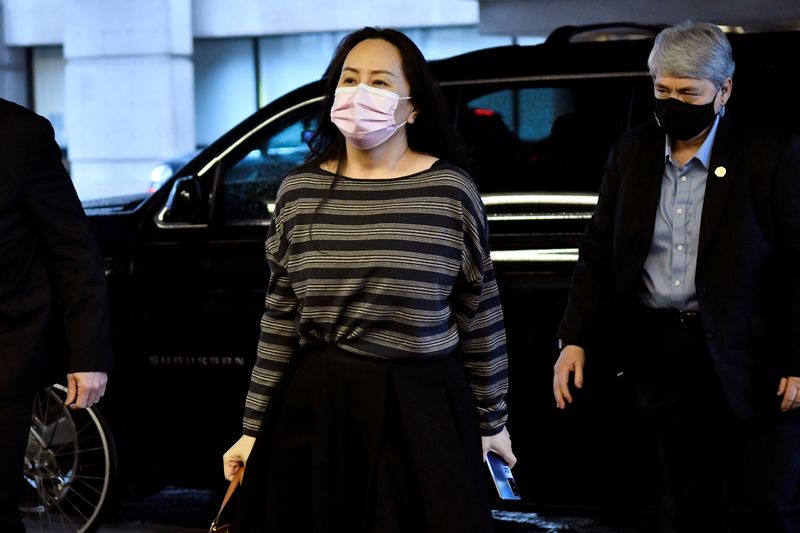 &copy; Reuters. FILE PHOTO: Huawei Technologies Chief Financial Officer Meng Wanzhou arrives at court in Vancouver