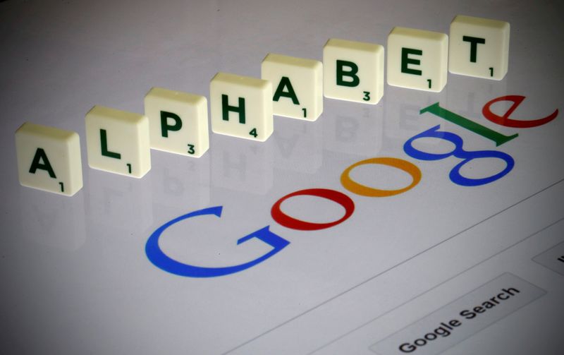 &copy; Reuters. FILE PHOTO: Letters spell the word &quot;Alphabet&quot; as they are seen on a computer screen with a Google search page in this photo illustration taken in Paris