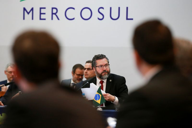 © Reuters. Ministro das Relações Exteriores, Ernesto Araújo, durante reunião do Mercosul em Bento Gonçalves