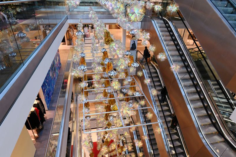 &copy; Reuters. Christmas decoration is seen in a department store in city centre in Nuremberg