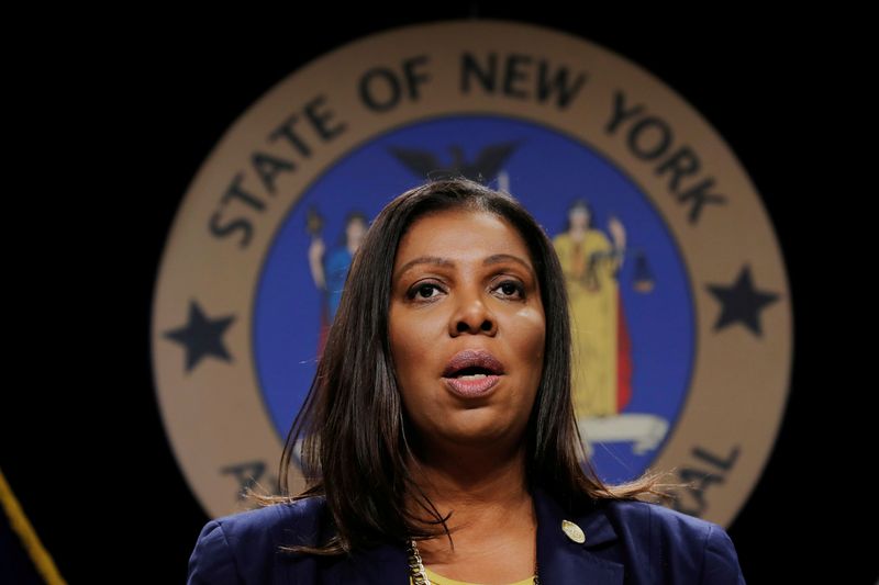 &copy; Reuters. FILE PHOTO: New York State Attorney General Letitia James Inc in New York City