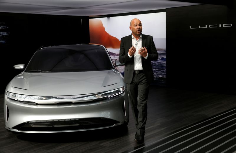 © Reuters. FILE PHOTO: Lucid Air prototype introduced at the 2017 New York International Auto Show in New York