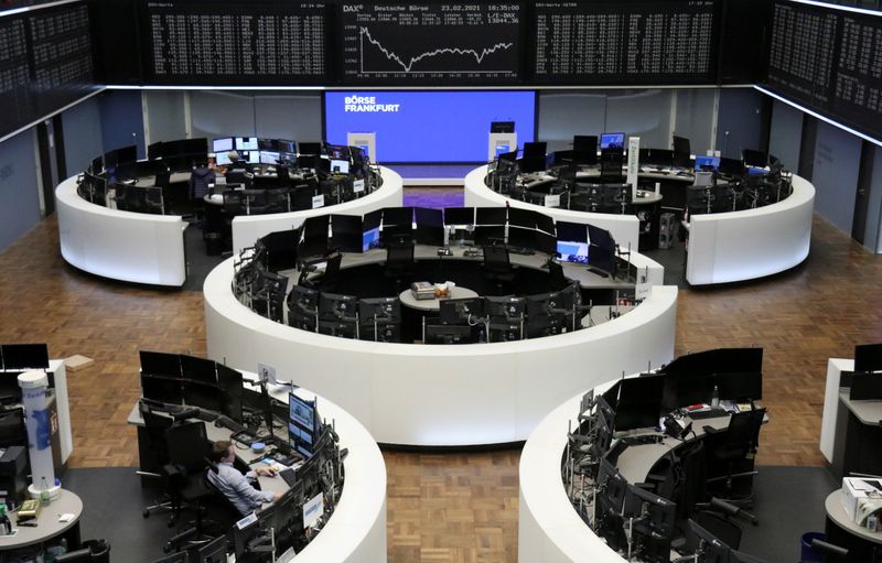 © Reuters. The German share price index DAX graph is pictured at the stock exchange in Frankfurt