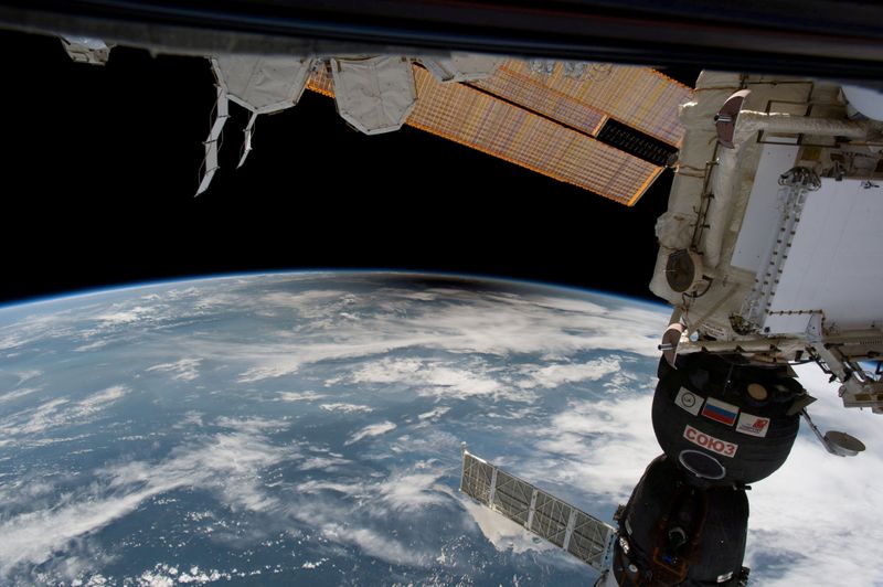 © Reuters. FILE PHOTO: The moon's shadow over the United States from space is seen from the International Space Station from outer space