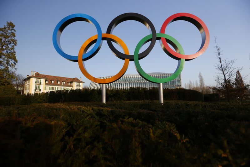 &copy; Reuters. The Olympic rings are pictured in front of the IOC headquarters in Lausanne