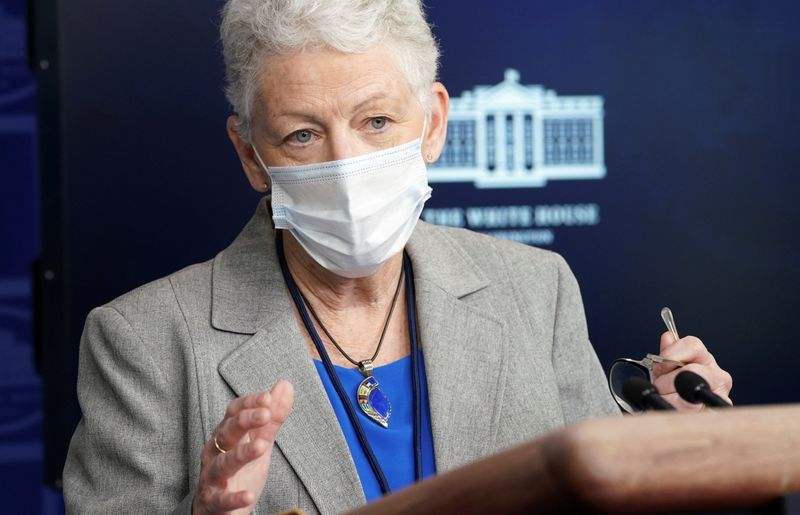 © Reuters. FILE PHOTO: McCarthy speaks about the climate at the White House in Washington