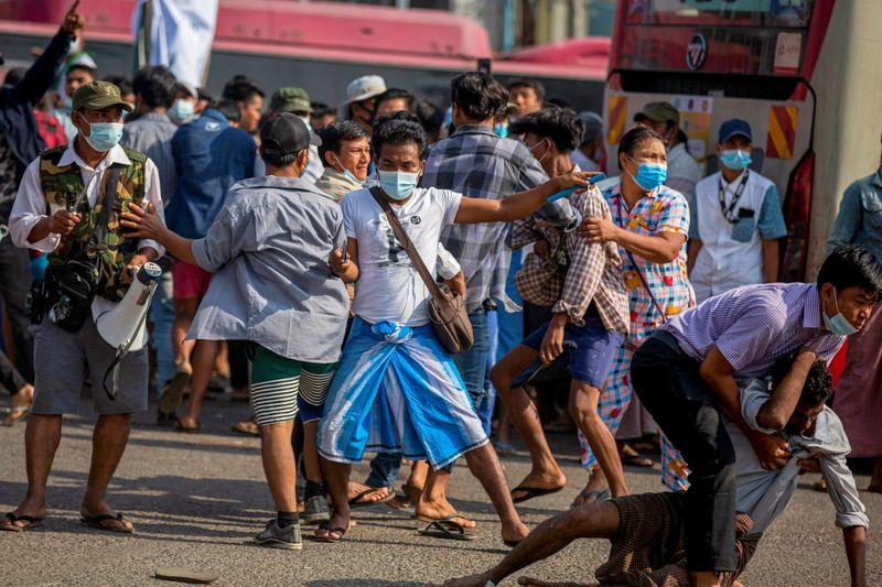 Opponents, supporters of Myanmar coup scuffle as more protests planned