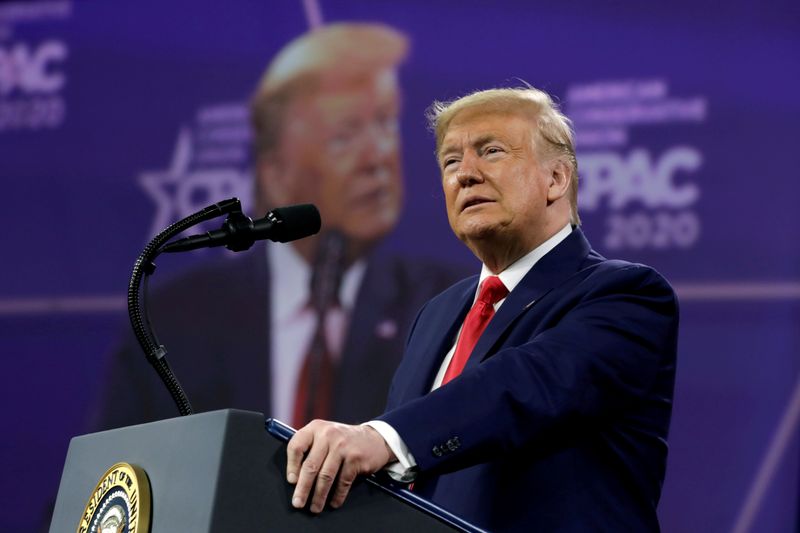 &copy; Reuters. FILE PHOTO: President Donald Trump speaks at CPAC in Washington