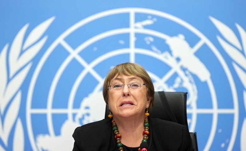 &copy; Reuters. FILE PHOTO: U.N. High Commissioner for Human Rights Bachelet attends a news conference in Geneva
