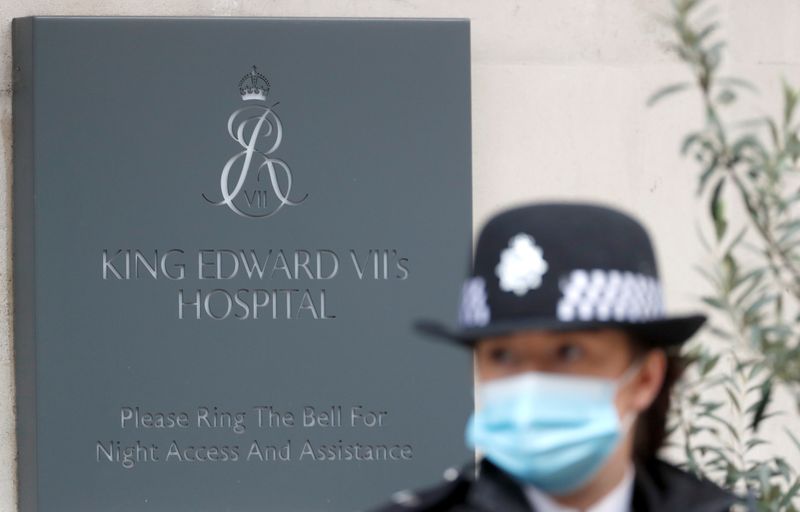 &copy; Reuters. FILE PHOTO: View of King Edward VII&apos;s Hospital in London