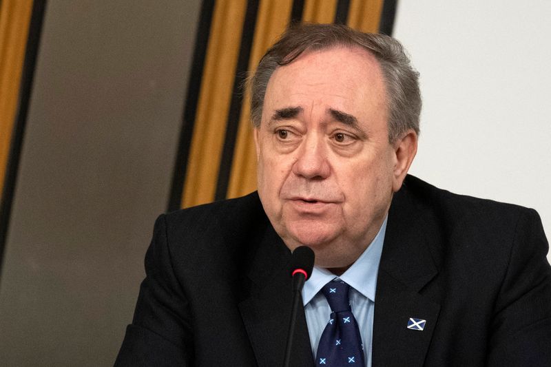 &copy; Reuters. Scotland&apos;s former First Minister Salmond gives evidence to a Scottish Parliament committee at Holyrood, in Edinburgh