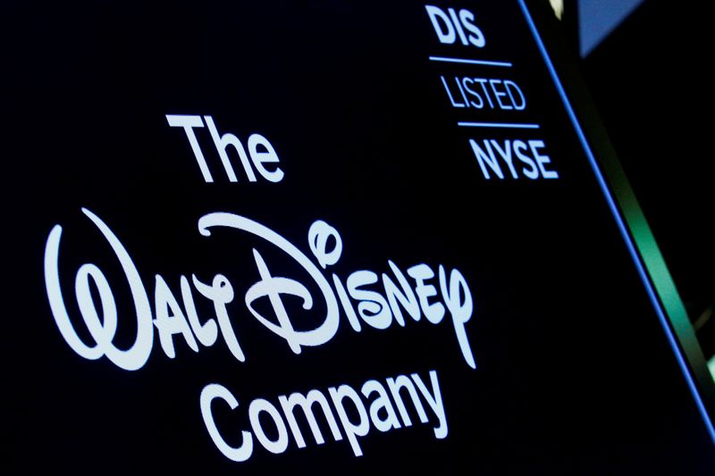 &copy; Reuters. FILE PHOTO: A screen shows the trading info for The Walt Disney Company company on the floor of the NYSE in New York