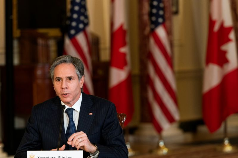 &copy; Reuters. Secretary of State Antony Blinken virtual meeting with Canadian Foreign Minister Marc Garneau