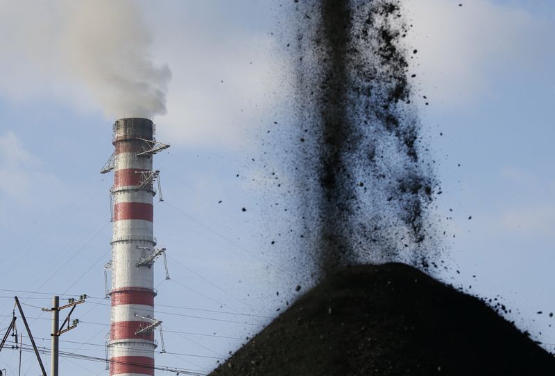 &copy; Reuters. FILE PHOTO: Coal is sorted into a pile at a warehouse in Ukraine
