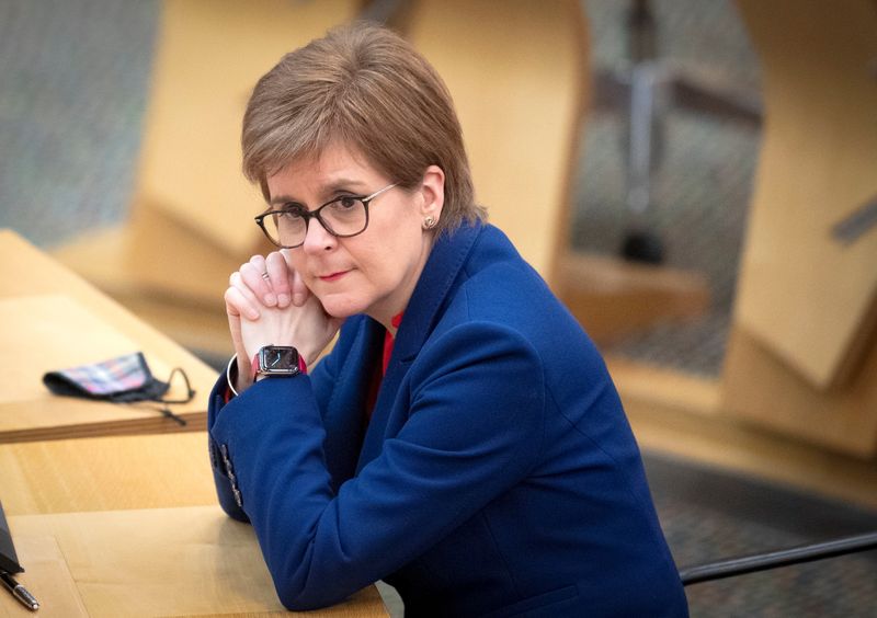 &copy; Reuters. FM Sturgeon attends COVID-19 briefing in Edinburgh