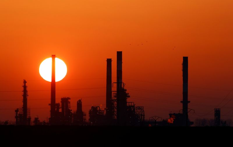&copy; Reuters. Views of Total Grandpuits oil refinery