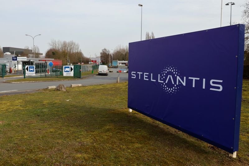&copy; Reuters. Logo of Stellantis at the company&apos;s factory in Hordain